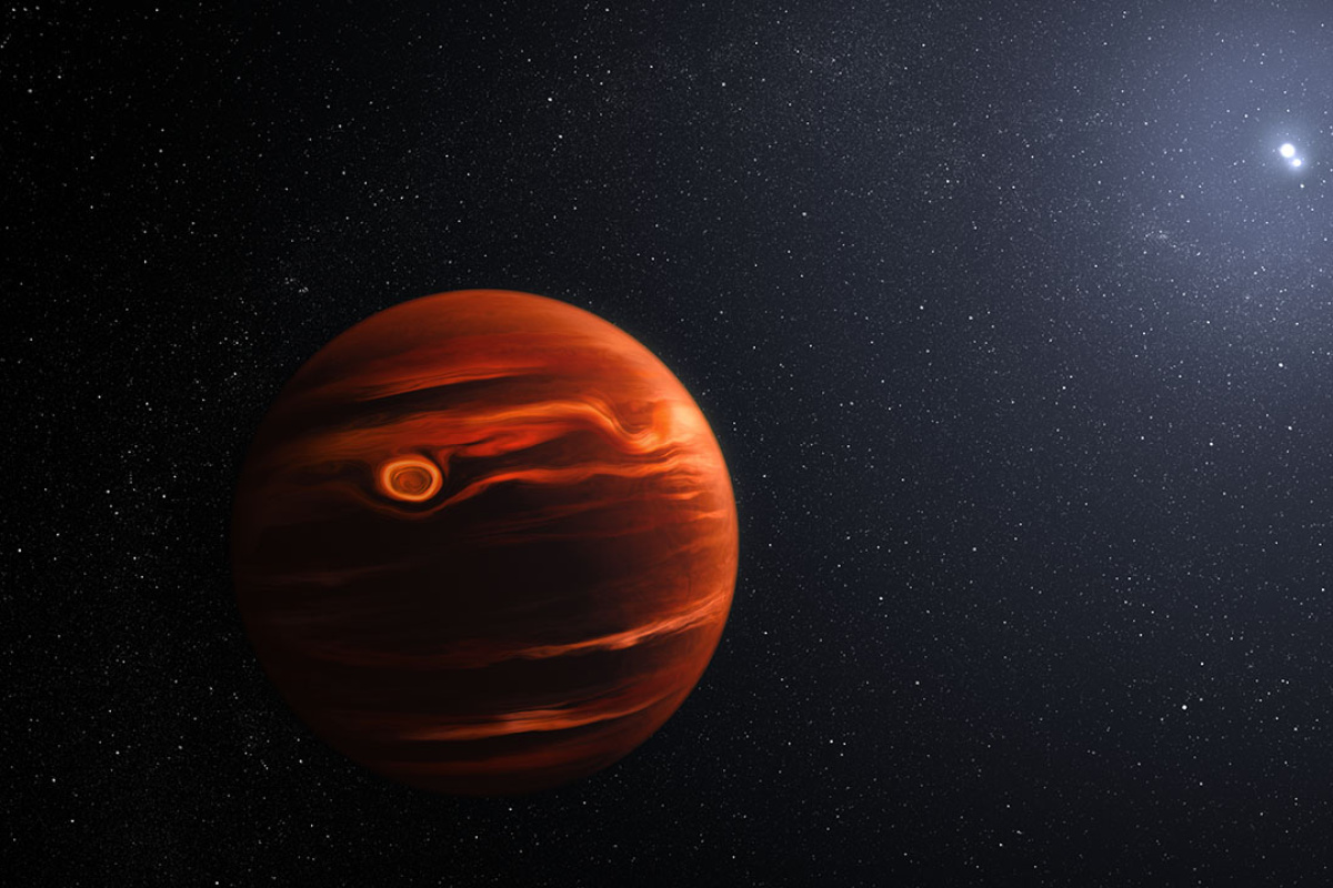 Créditos de la imagen, una recreación del planeta extrasolar VHS1256b, descubierto en 2015: NASA, ESA, CSA, Joseph Olmsted (STScI).
